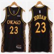 Chicago Bulls #23 Michael Jordan black nike nba basketball jerseys city version -XD
