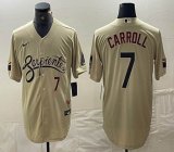 Nike Arizona Diamondback #7 Corbin Carroll beige baseball jerseys city version 02