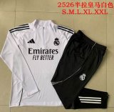 2025-2026 Real Madrid club white black soccer uniforms with Long Trousers B2505