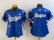 Youth 2025 Nike Los Angeles Dodgers blank blue fashion majestic baseball jerseys Sakura plate 03