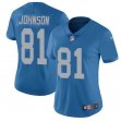 Women Detroit Lions #81 Calvin Johnson Nike blue Color Rush Limited Jersey(1)