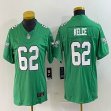 Women Nike Philadelphia Eagles #62 Jason Kelce green throwback Color Rush Limited Jersey