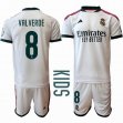 2026-2027 Real Madrid club #8 VALVERDE white kids soccer jerseys home