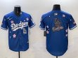 2025 Nike Los Angeles Dodgers blank blue fashion majestic baseball jerseys Sakura plate 02