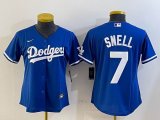 Women Los Angeles Dodgers #7 Blake Snell Nike blue baseball Jersey