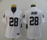 Women Oakland Raiders #28 Josh Jacobs white Nike Color Rush Limited Jersey
