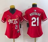 Women Nike St.Louis Cardinals #21 Lars Nootbaar red majestic Baseball Jersey city version-BD