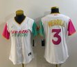 Women Nike San Diego Padres #3 Jackson Merrill white baseball jerseys 01