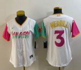 Women Nike San Diego Padres #3 Jackson Merrill white baseball jerseys 01