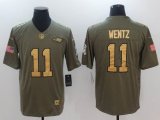 Nike Philadelphia Eagles #11 Carson Wentz green gold fashion Color Rush Limited Jersey
