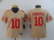 Women Nike 49ers #10 Jimmy Garoppolo Yellow NFL Jersey Inverted version