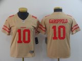 Women Nike 49ers #10 Jimmy Garoppolo Yellow NFL Jersey Inverted version