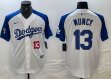 Nike Los Angeles Dodgers #13 Max Muncy white blue fashion majestic baseball Jersey 03
