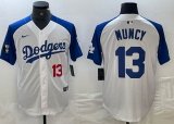 Nike Los Angeles Dodgers #13 Max Muncy white blue fashion majestic baseball Jersey 03
