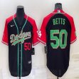 Nike Los Angeles Dodgers #50 Mookie Betts black red green throwback majestic baseball Jersey-BD