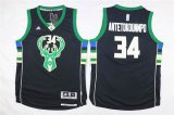 Youth Milwaukee Bucks 34# Giannis Antetokounmpo adidas black nba Jersey