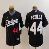 Youth Nike Los Angeles Dodgers#44 Padilla black majestic baseball Jersey-BD 01