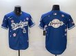2025 Nike Los Angeles Dodgers blank blue fashion majestic baseball jerseys Sakura plate 03
