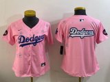 Youth 2025 Nike Los Angeles Dodgers blank pink fashion majestic baseball jerseys Sakura plate 02