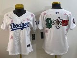 Youth 2025 Nike Los Angeles Dodgers blank white fashion majestic baseball jerseys Sakura plate 01