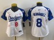 Youth 2025 Nike Los Angeles Dodgers #8 Enrique Hernandez white blue fashion majestic baseball jerseys Sakura plate
