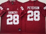 Oklahoma Sooners #28 Adrian Peterson red college football jerseys-PNS