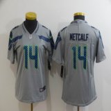 Women Nike Seattle Seahawks #14 D.K. Metcalf gray Color Rush Limited Jersey-BD