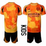 2025-2026 Paris Saint-Germain club yellow orange black kid soccer jersey second away