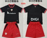 2026-2027 Athletic Bilbao club black red kids soccer jerseys away