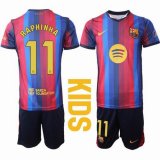 2026-2027 Barcelona club #11 RAPHINHA red blue kids soccer jerseys home
