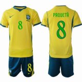 2026-2027 Brazil team #8 PAQUETA yellow blue black soccer jerseys home