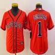 Youth Nike Houston Astros #1 Carlos Correa orange majestic baseball jersey-BD