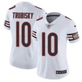 Women Nike Chicago Bears #10 Mitchell Trubisky White Color Rush Limited Jersey