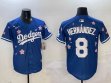 2025 Nike Los Angeles Dodgers #8 Enrique Hernandez blue fashion majestic baseball jerseys Sakura plate 01