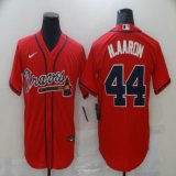 Nike Atlanta Braves #44 Hank Aaron red majestic baseball jerseys-BD