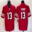 Nike San Francisco 49ers #13 Brock Purdy red throwback Nike Vapor F.U.S.E. Limited Jersey 03