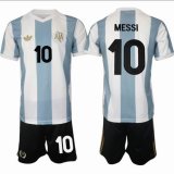 2025-2026 Argentina Team #10 Messi white skyblue soccer jerseys home 50th Anniversary jersey