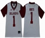 Jalen Hurts Jersey 1# Oklahoma Sooners University Sewn white Football Jersey