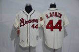 Atlanta Braves #44 Hank Aaron Cream Stitched Baseball Jersey