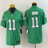Youth Nike Philadelphia Eagles #11 Carson A.J. Brown green throwback Color Rush Limited Jersey-BD