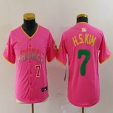 Youth Nike San Diego Padres #7 Ha Seong Kim pink MLB Baseball jerseys Joint name-BD 01