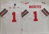 Ohio State Buckeyes #1 white college football jerseys