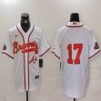 Nike Atlanta Braves #17 white majestic jerseys-BD 01