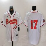 Nike Atlanta Braves #17 white majestic jerseys-BD 01