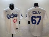 Nike Los Angeles Dodgers #67 Honor Vin Scully white majestic baseball Jerseys-BD