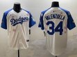 2025 Nike Los Angeles Dodgers 34 Fernando Valenzuela white blue fashion majestic baseball jerseys Sakura plate 01