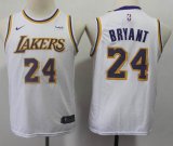 Youth Nike Los Angeles Lakers #24 Kobe Bryant white basketball jersey-S8