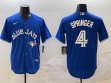 Nike Toronto Blue Jays #4 Issued Springer blue Majestic baseball jerseys-BD Nike Toronto Blue Jays #4 Issued Springer blue Majestic baseball jerseys-BD