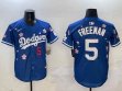 2025 Nike Los Angeles Dodgers #5 Freddie Freeman blue fashion majestic baseball jerseys Sakura plate