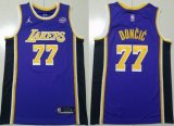 Jordan Brand Los Angeles Lakers Luka Doncic #77 purple NBA Basketball jerseys 01